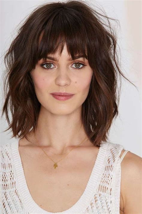 shoulder length fringe hairstyles|medium length hairstyles with fringe.